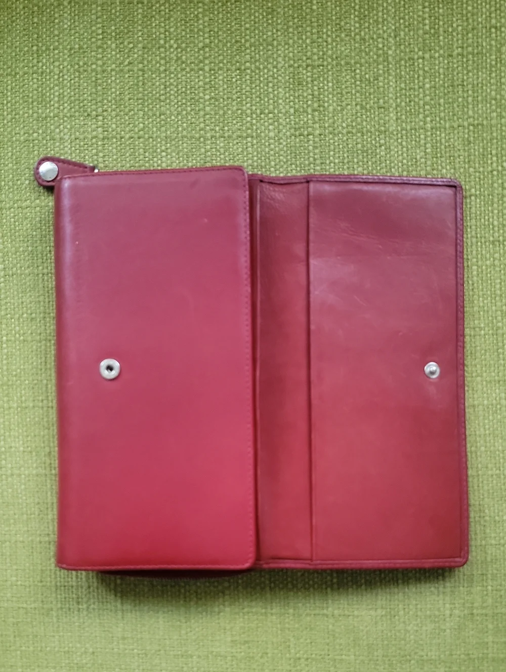 Coach Red Leather Zip Wallet